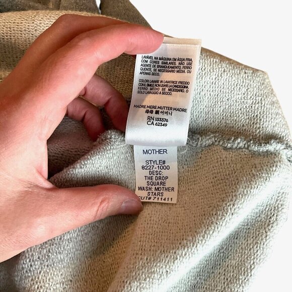 MOTHER Size S Drop Square Sweatshirt Stars Gray Pullover Crew Neck Long Sleeve - Picture 9 of 9